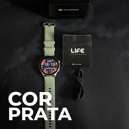 LIFE SMARTWATCH A PROVA D'ÁGUA 1 ATM AMOLED | BATERIA DE LONGA DURAÇÃO| 100 MODOS DE ESPORTES