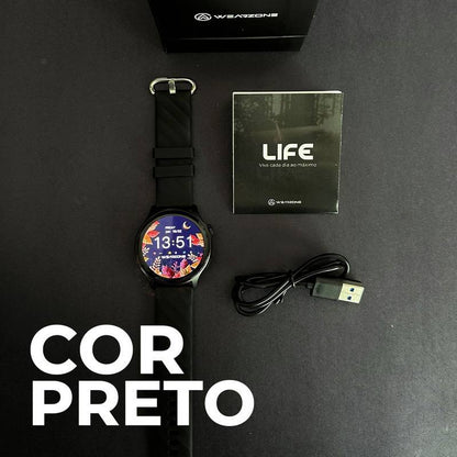 LIFE SMARTWATCH A PROVA D'ÁGUA 1 ATM AMOLED | BATERIA DE LONGA DURAÇÃO| 100 MODOS DE ESPORTES